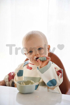 Prvý detský príbor Stainless Steel Pre-Cutlery Sage Green Beaba vidlička a lyžička zelený od 10 mes BE913580