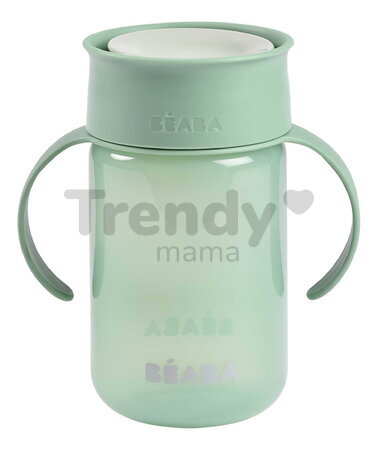 Hrnček pre bábätká 360° Learning Cup Sage Green Beaba na samostatné pitie 340 ml zelený od 12 mes BE913582