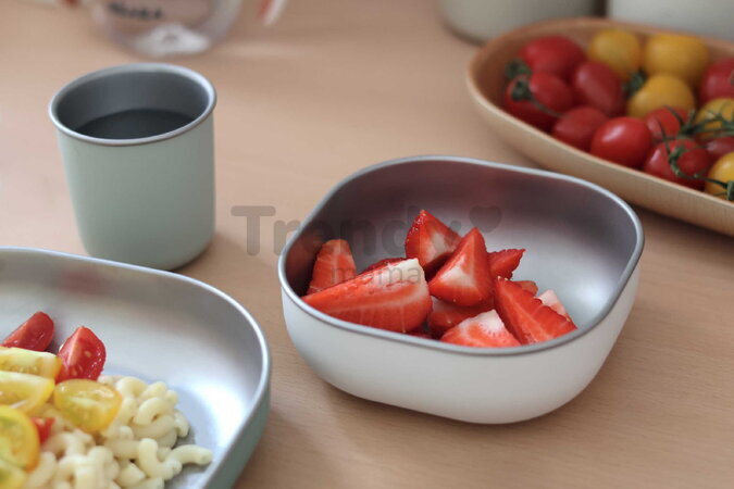 Jedálenská súprava Stainless Steel Meal Set Sage Green Beaba z nehrdzavejúcej ocele 3 dielna zelená od 4 mes