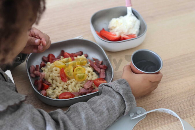 Jedálenská súprava Stainless Steel Meal Set Terracotta Beaba z nehrdzavejúcej ocele 3 dielna oranžová od 4 mes