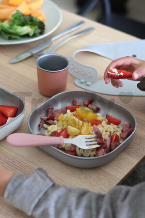 Jedálenská súprava Stainless Steel Meal Set Terracotta Beaba z nehrdzavejúcej ocele 3 dielna oranžová od 4 mes