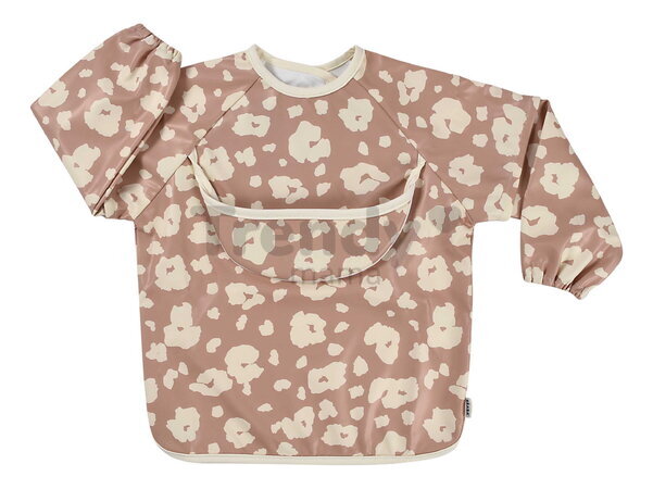 Podbradník 2v1 Bib with Removable Sleeves Savannah Bloom Beaba s odnímateľnými rukávmi vodeodolný hnedý od 4 mes BE913597