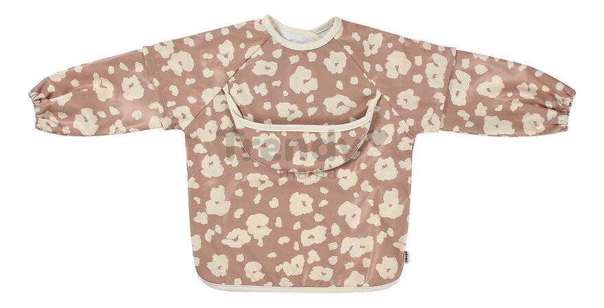 Podbradník 2v1 Bib with Removable Sleeves Savannah Bloom Beaba s odnímateľnými rukávmi vodeodolný hnedý od 4 mes BE913597