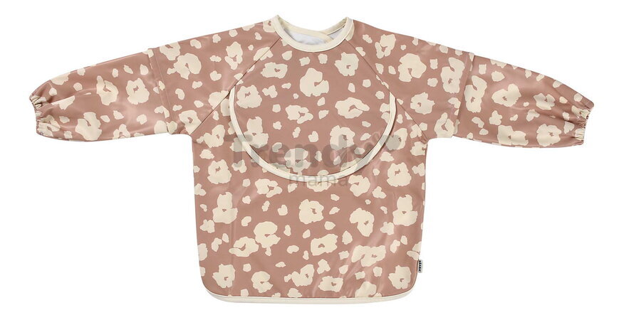 Podbradník 2v1 Bib with Removable Sleeves Savannah Bloom Beaba s odnímateľnými rukávmi vodeodolný hnedý od 4 mes BE913597