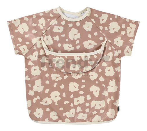 Podbradník 2v1 Bib with Removable Sleeves Savannah Bloom Beaba s odnímateľnými rukávmi vodeodolný hnedý od 4 mes BE913597