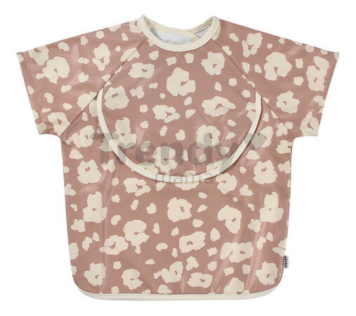 Podbradník 2v1 Bib with Removable Sleeves Savannah Bloom Beaba s odnímateľnými rukávmi vodeodolný hnedý od 4 mes BE913597