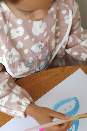 Podbradník 2v1 Bib with Removable Sleeves Savannah Bloom Beaba s odnímateľnými rukávmi vodeodolný hnedý od 4 mes BE913597