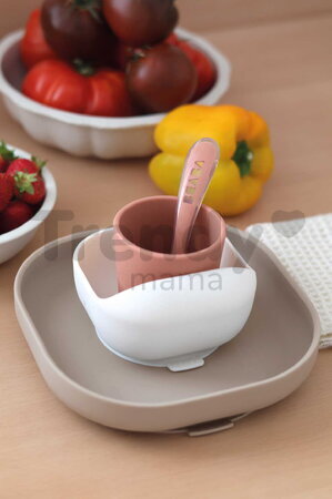 Jedálenská súprava Silicone Meal Set Terracotta Gazelle Beaba zo silikónu 4 dielna hnedo-oranžová od 4 mes