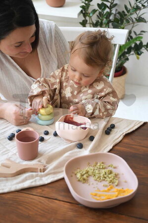 Jedálenská súprava Silicone Meal Set Cotton Candy Beaba zo silikónu 4 dielna ružová od 4 mes