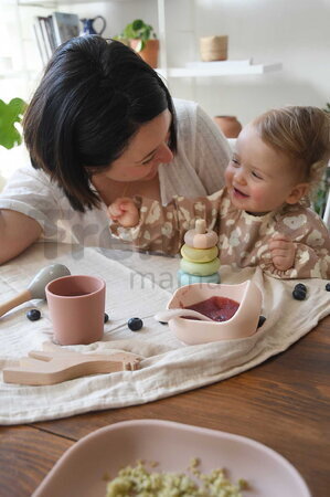 Jedálenská súprava Silicone Meal Set Cotton Candy Beaba zo silikónu 4 dielna ružová od 4 mes