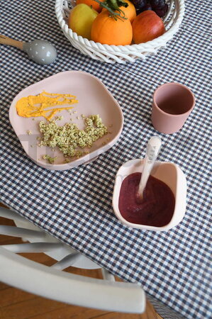 Jedálenská súprava Silicone Meal Set Cotton Candy Beaba zo silikónu 4 dielna ružová od 4 mes