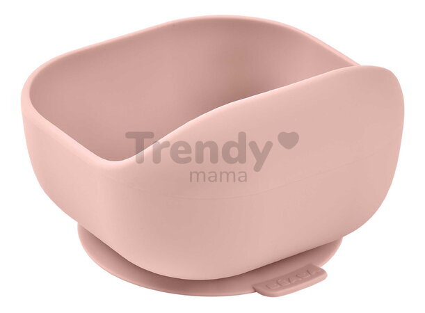 Miska pre bábätká Silicone Suction Bowl Cotton Candy Beaba zo silikónu s prísavkou ružová od 4 mes