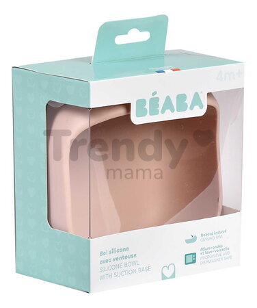 Miska pre bábätká Silicone Suction Bowl Cotton Candy Beaba zo silikónu s prísavkou ružová od 4 mes