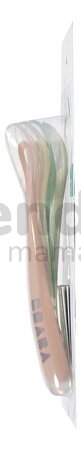 Prvé tréningové lyžičky First Age Silicone Spoons Natural Set Beaba zo silikónu na samostatné jedenie 4 kusy od 4 mes BE913625