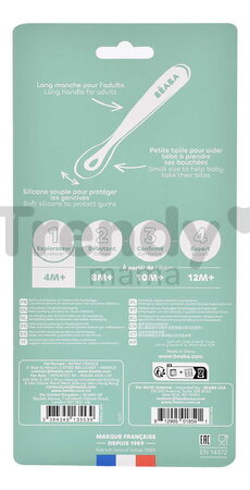 Prvé tréningové lyžičky First Age Silicone Spoons Natural Set Beaba zo silikónu na samostatné jedenie 4 kusy od 4 mes BE913625