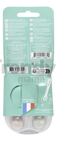 Tréningové lyžičky Second Age Silicone Spoons Clay Misty Green Beaba zo silikónu na samostatné jedenie 2 kusy zeleno-hnedé od 8 mes
