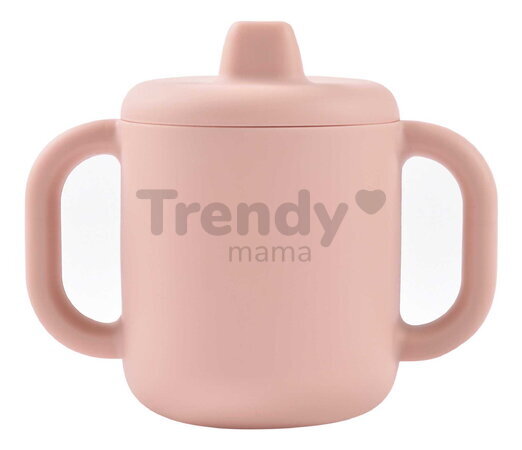 Hrnček pre bábätká Silicone Training Cup Cotton Candy Beaba s vrchnákom na samostatné pitie ružový od 8 mes