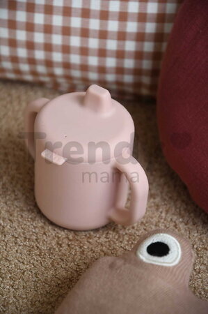 Hrnček pre bábätká Silicone Training Cup Cotton Candy Beaba s vrchnákom na samostatné pitie ružový od 8 mes