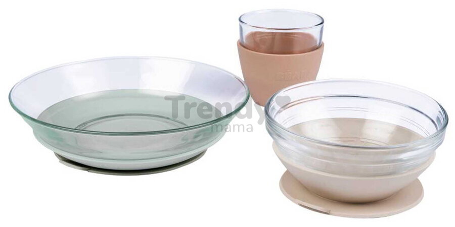 Jedálenská súprava zo skla Duralex Glass Meal Set Natural Beaba z vysokokvalitného temperovaného materiálu od 4 mes BE913645