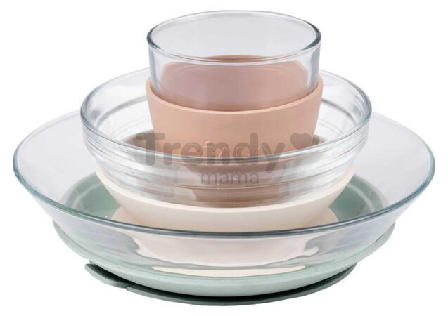 Jedálenská súprava zo skla Duralex Glass Meal Set Natural Beaba z vysokokvalitného temperovaného materiálu od 4 mes BE913645