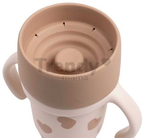 Hrnček pre deti Stainless Steel Learning Cup Click & Drink BigLove Beaba na samostatné pitie z nehrdzavejúcej ocele hnedý od 12 mes