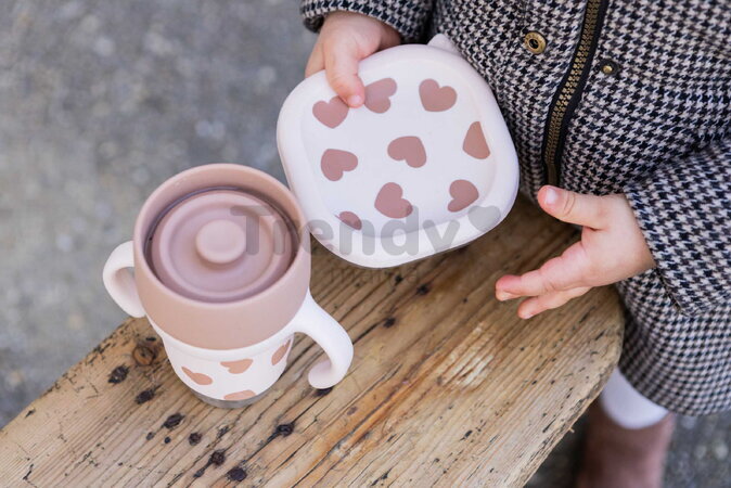 Hrnček pre deti Stainless Steel Learning Cup Click & Drink BigLove Beaba na samostatné pitie z nehrdzavejúcej ocele hnedý od 12 mes