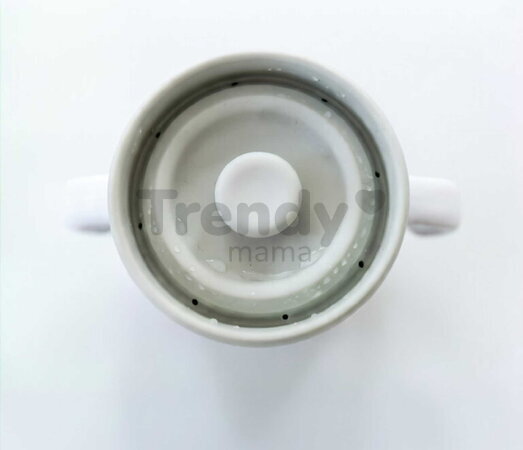 Hrnček pre deti Stainless Steel Learning Cup Click & Drink Pebble Beaba na samostatné pitie z nehrdzavejúcej ocele modro-zelený od 12 mes