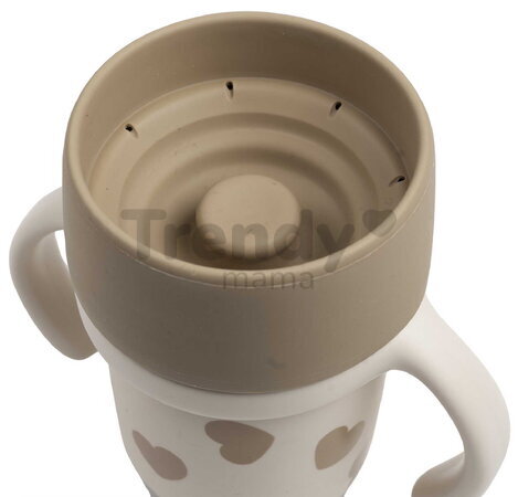Súprava hrnčekov pre matku a dieťa Mini & Me 2 Stainless Steel Cups Click & Drink BigLove Beaba z nehrdzavejúcej ocele hnedé 2 kusy od 12 mes