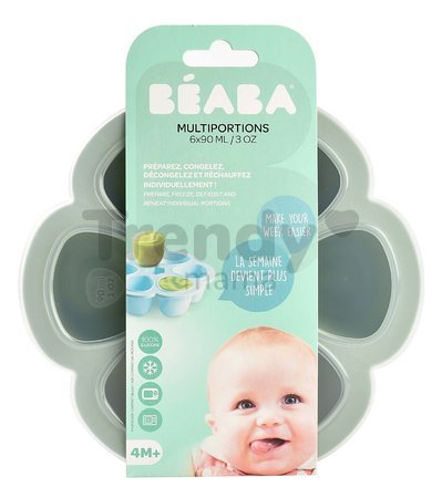 Multidávkovač na jedlo Silicone Multiportions Beaba Sage Green silikónový 6x90 ml zelený od 4 mes