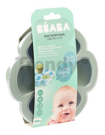 Multidávkovač na jedlo Silicone Multiportions Beaba Sage Green silikónový 6x90 ml zelený od 4 mes