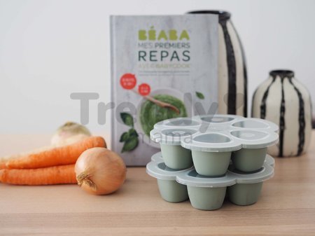 Multidávkovač na jedlo Silicone Multiportions Beaba Sage Green silikónový 6x90 ml zelený od 4 mes