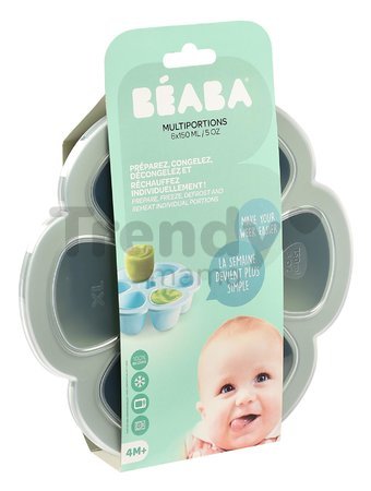 Multidávkovač na jedlo Silicone Multiportions Beaba Sage Green 6x150 ml zelený od 4 mes