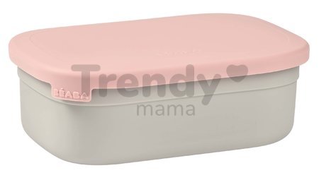 Box na desiatu Stainless Steel Lunch Box Beaba Velvet Grey/Dusty Rose 760 ml z nehrdzavejúcej ocele sivo-ružový