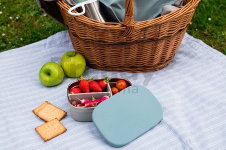 Box na desiatu Stainless Steel Lunch Box Beaba Velvet Grey/Baltic Blue 760 ml z nehrdzavejúcej ocele sivo-modrý