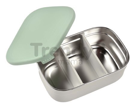 Box na desiatu Stainless Steel Lunch Box Beaba Velvet Grey/Sage Green 760 ml z nehrdzavejúcej ocele sivo-zelený