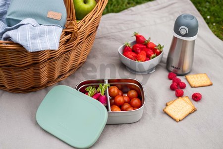 Box na desiatu Stainless Steel Lunch Box Beaba Velvet Grey/Sage Green 760 ml z nehrdzavejúcej ocele sivo-zelený