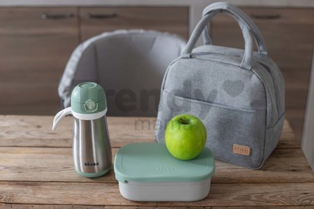 Box na desiatu Stainless Steel Lunch Box Beaba Velvet Grey/Sage Green 760 ml z nehrdzavejúcej ocele sivo-zelený