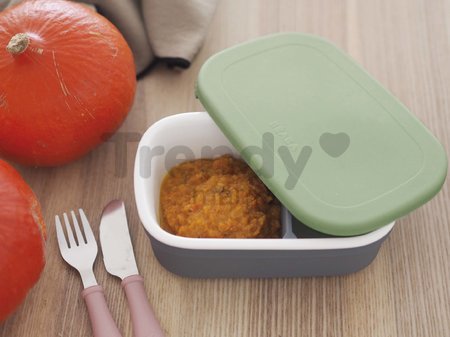 Box na desiatu Ceramic Lunch Box Beaba Mineral Sage keramický sivo-zelený