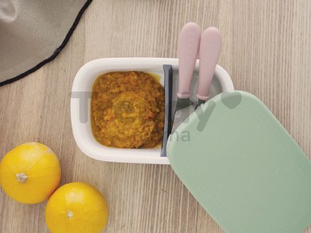 Box na desiatu Ceramic Lunch Box Beaba Mineral Sage keramický sivo-zelený