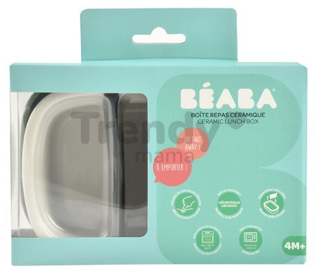 Box na desiatu Ceramic Lunch Box Beaba Mineral Sage keramický sivo-zelený