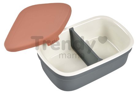 Box na desiatu Ceramic Lunch Box Beaba Mineral Terracotta keramický sivo-oranžový