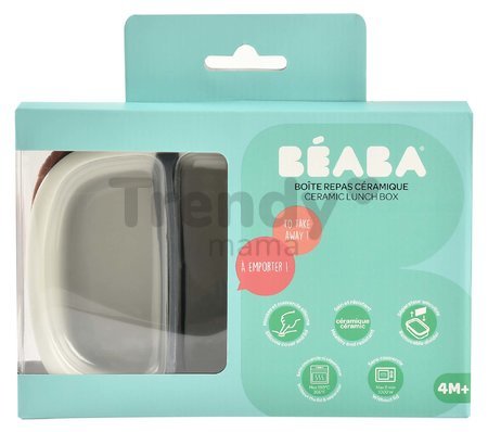 Box na desiatu Ceramic Lunch Box Beaba Mineral Terracotta keramický sivo-oranžový