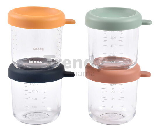 Sada dóz na jedlo Sunrise Color Mix Beaba 250 ml 4 kusy z kvalitného skla