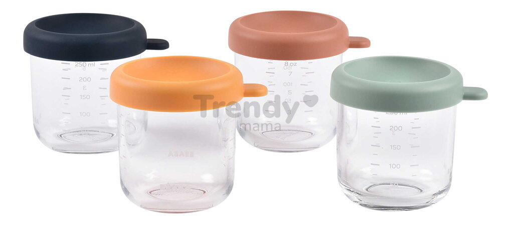 Sada dóz na jedlo Sunrise Color Mix Beaba 250 ml 4 kusy z kvalitného skla