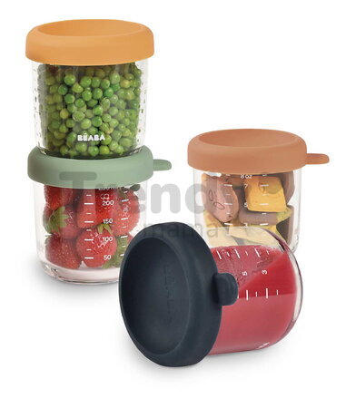 Sada dóz na jedlo Sunrise Color Mix Beaba 250 ml 4 kusy z kvalitného skla