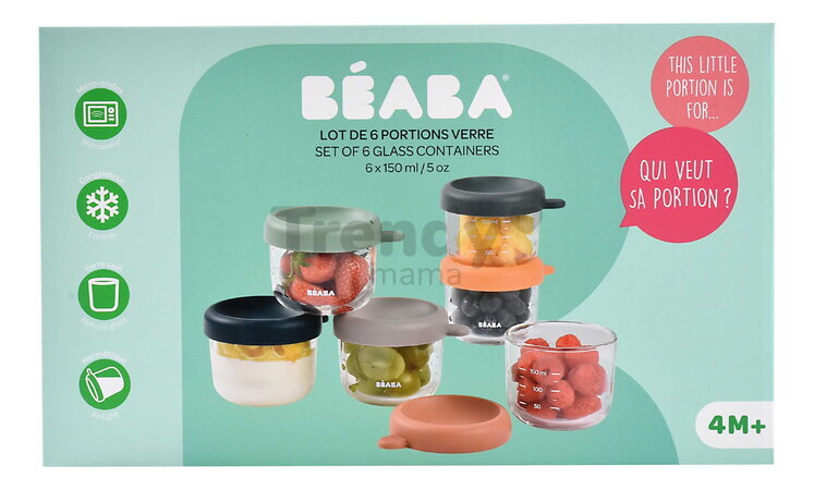 Sada dóz na jedlo Sunrise Color Mix Beaba 250 ml 4 kusy z kvalitného skla