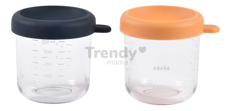 Sada dóz na jedlo Night Blue Honey Beaba 250 ml 2 kusy z kvalitného skla