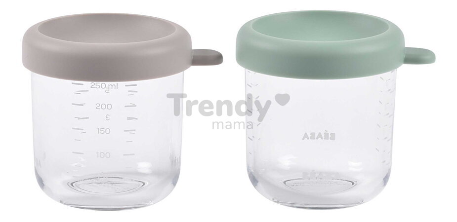 Sada dóz na jedlo Sage Green Gazelle Beaba 250 ml 2 kusy z kvalitného skla