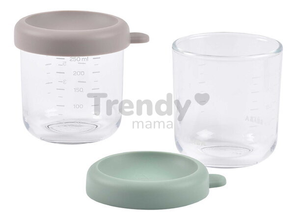 Sada dóz na jedlo Sage Green Gazelle Beaba 250 ml 2 kusy z kvalitného skla