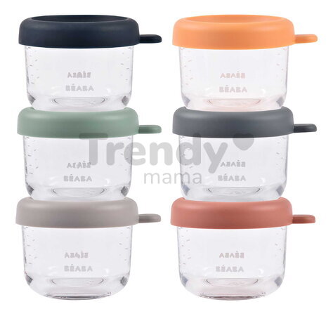 Sada dóz na jedlo Sunrise Color Mix Beaba 150 ml 6 kusov z kvalitného skla